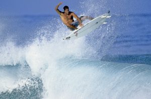 Former professional surfer Shea Lopez, the oldest son of Gulf Coast surfer Pete Lopez, surfs in Hawaii in 2005.  Photo by Jeff Divine 