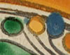 tres círculos con líneas negras llenos de color amarillo, verde y azul