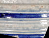 Banded design motif example in blue and white