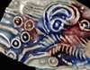 Ejemplo de técnica decorativa / decoración de superficie moldeada y pintada a mano