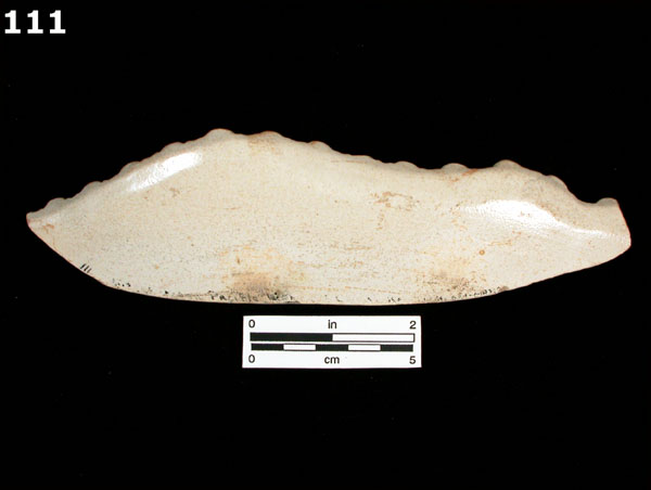 STONEWARE, WHITE SALT GLAZED specimen 111 rear view