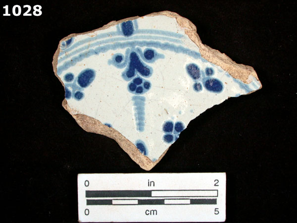 PUEBLA BLUE ON WHITE, LATE specimen 1028 front view