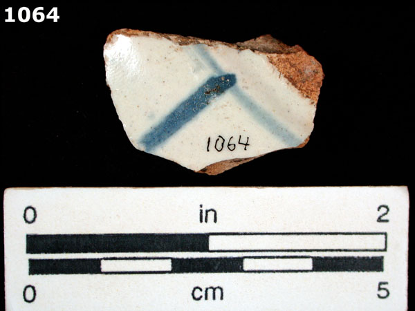 PUEBLA BLUE ON WHITE specimen 1064 rear view