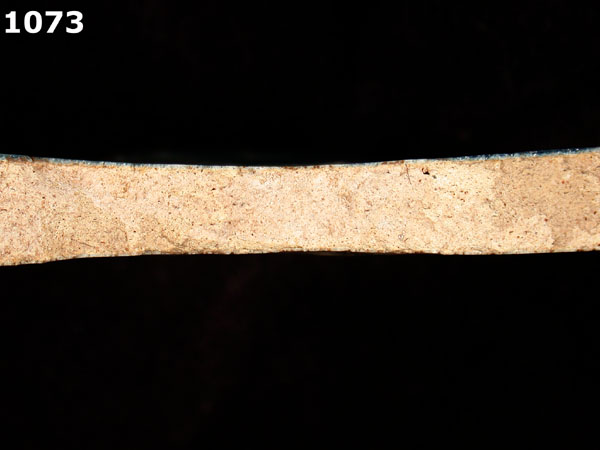 PUEBLA BLUE ON WHITE specimen 1073 side view