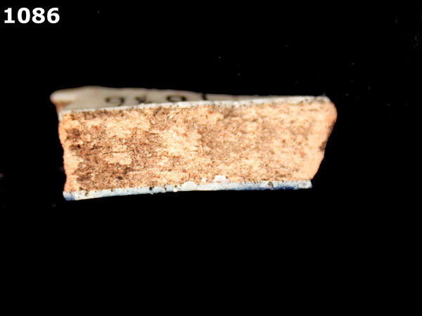 PUEBLA BLUE ON WHITE specimen 1086 side view