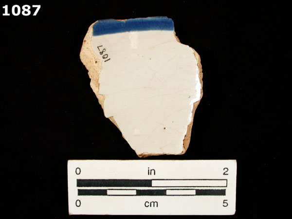 PUEBLA BLUE ON WHITE specimen 1087 rear view