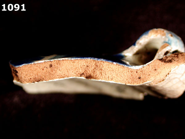 PUEBLA BLUE ON WHITE specimen 1091 side view