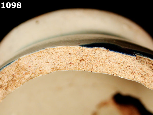 PUEBLA BLUE ON WHITE specimen 1098 side view