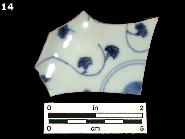PORCELAIN, CH ING BLUE ON WHITE specimen 14 front view