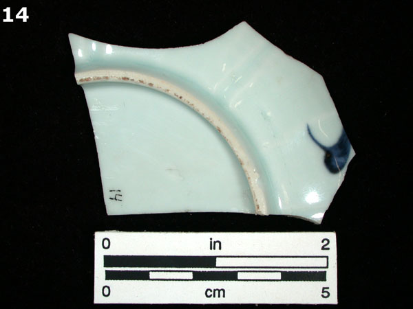 PORCELAIN, CH ING BLUE ON WHITE specimen 14 rear view