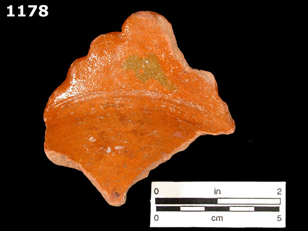 LEAD GLAZED COARSE EARTHENWARE specimen 1178 front view