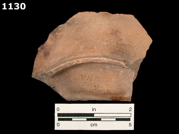 UNGLAZED COARSE EARTHENWARE (GENERIC) specimen 1130 rear view