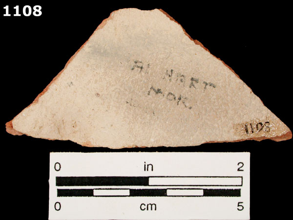 UNGLAZED COARSE EARTHENWARE (GENERIC) specimen 1108 rear view