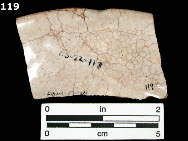 FAIENCE, NORMANDY BLUE ON WHITE specimen 119 rear view