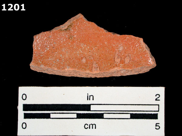 LEAD GLAZED COARSE EARTHENWARE specimen 1201 front view