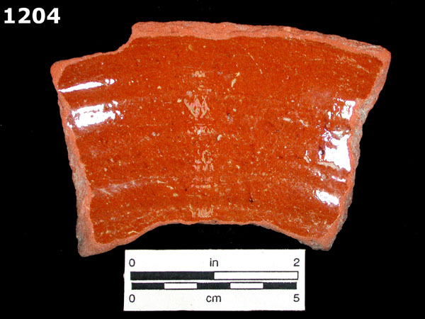 SIXTEENTH CENTURY LEAD-GLAZED REDWARE specimen 1204 