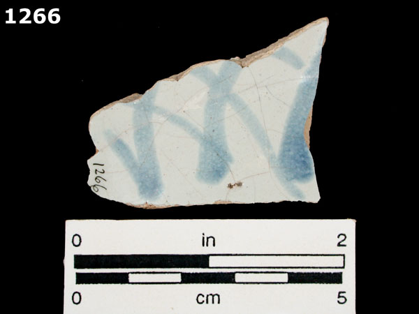 PUEBLA BLUE ON WHITE, BLUE WASH VARIANT specimen 1266 rear view