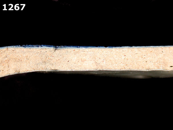 PUEBLA BLUE ON WHITE, BLUE WASH VARIANT specimen 1267 side view