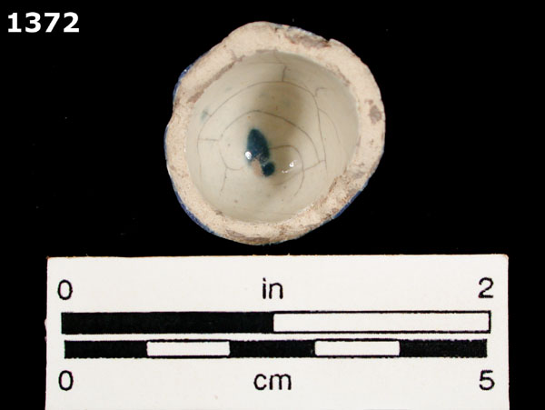 PUEBLA BLUE ON WHITE specimen 1372 rear view