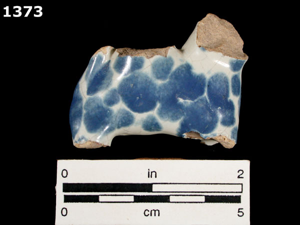PUEBLA BLUE ON WHITE specimen 1373 rear view