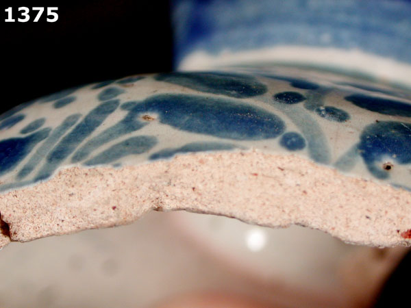 PUEBLA BLUE ON WHITE specimen 1375 side view