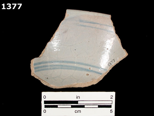 PUEBLA BLUE ON WHITE specimen 1377 rear view