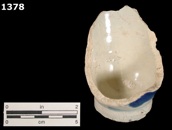 PUEBLA BLUE ON WHITE specimen 1378 rear view