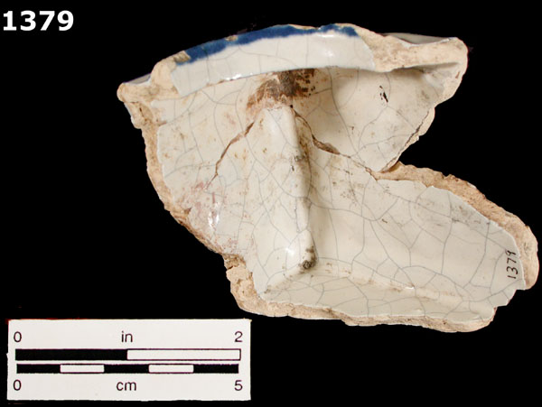PUEBLA BLUE ON WHITE specimen 1379 rear view