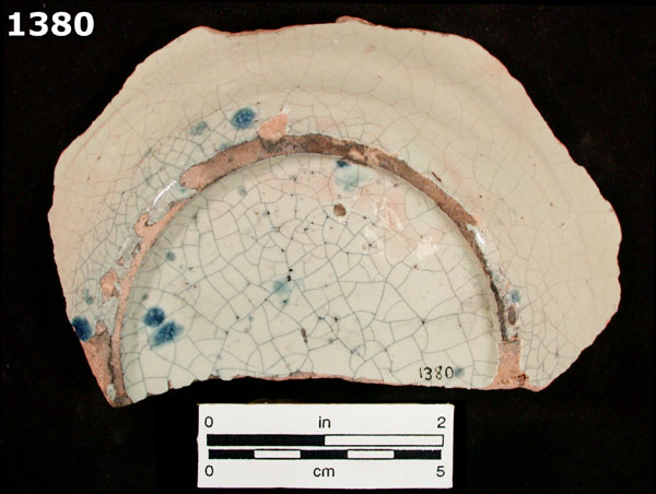 PUEBLA BLUE ON WHITE specimen 1380 rear view