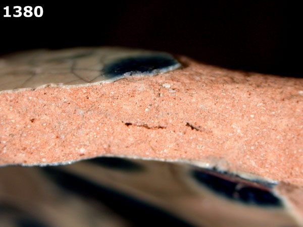 PUEBLA BLUE ON WHITE specimen 1380 side view