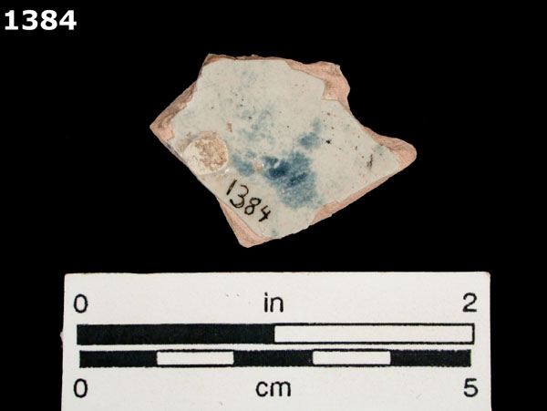 PUEBLA BLUE ON WHITE specimen 1384 rear view