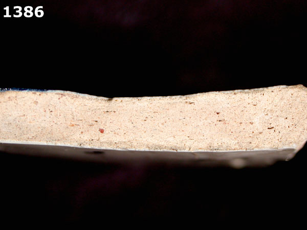 PUEBLA BLUE ON WHITE specimen 1386 side view