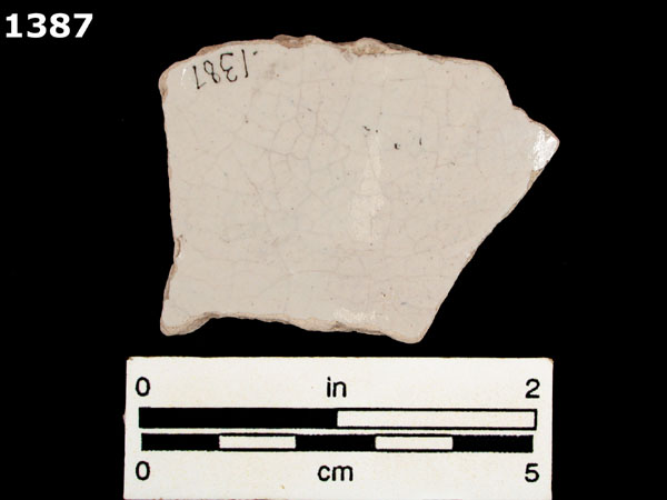 PUEBLA BLUE ON WHITE specimen 1387 rear view