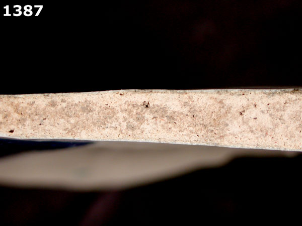 PUEBLA BLUE ON WHITE specimen 1387 side view