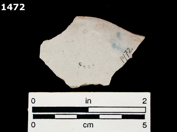 PUEBLA BLUE ON WHITE, LATE specimen 1472 rear view