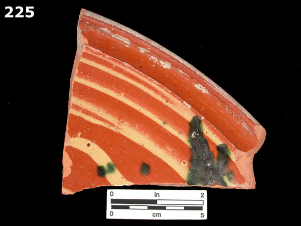 SLIPWARE, MORAVIAN specimen 225 front view