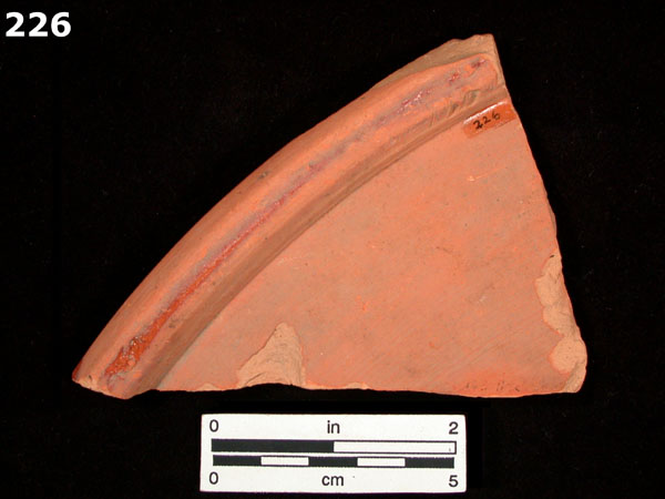 SLIPWARE, MORAVIAN specimen 226 rear view