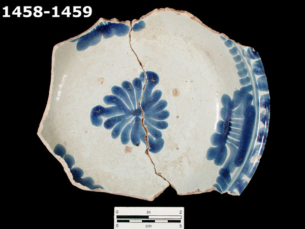 PUEBLA BLUE ON WHITE specimen 1458 front view