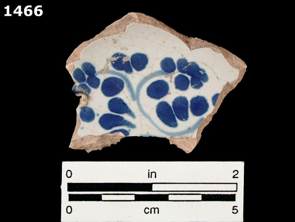 PUEBLA BLUE ON WHITE specimen 1466 front view