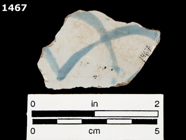 PUEBLA BLUE ON WHITE, BLUE WASH VARIANT specimen 1467 rear view