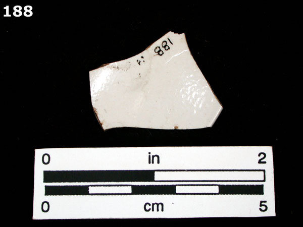 STONEWARE, WHITE SALT GLAZED, SCRATCH BLUE specimen 188 rear view