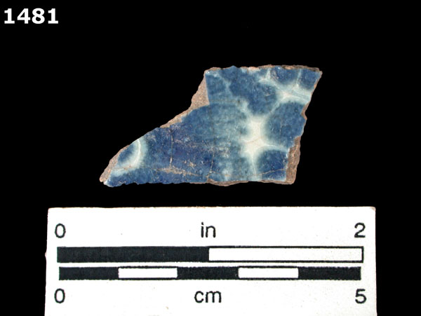 PUEBLA BLUE ON WHITE specimen 1481 front view