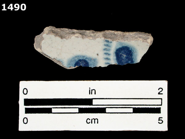 PUEBLA BLUE ON WHITE specimen 1490 front view