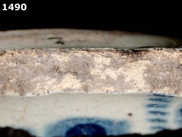 PUEBLA BLUE ON WHITE specimen 1490 side view