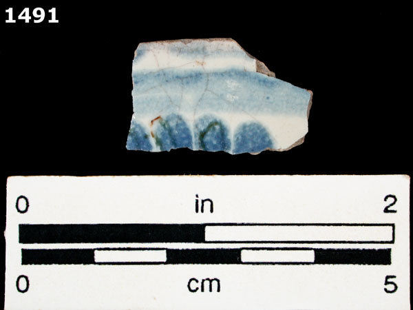 PUEBLA BLUE ON WHITE specimen 1491 front view