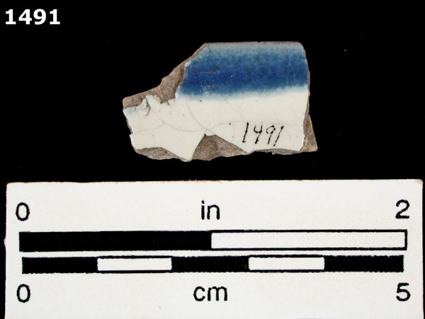 PUEBLA BLUE ON WHITE specimen 1491 rear view