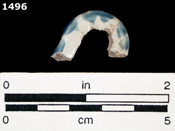 PUEBLA BLUE ON WHITE specimen 1496 rear view
