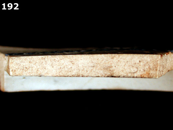 STONEWARE, WHITE SALT GLAZED, SCRATCH BLUE specimen 192 side view