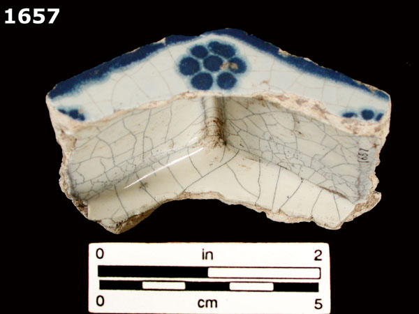 PUEBLA BLUE ON WHITE VARIANT WITH BLACK specimen 1657 rear view