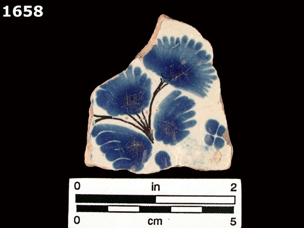 PUEBLA BLUE ON WHITE VARIANT WITH BLACK specimen 1658 